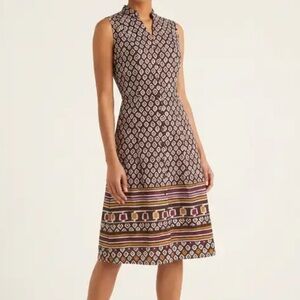 CHARTER CLUB 100% Cotton Button Front Midi Dress